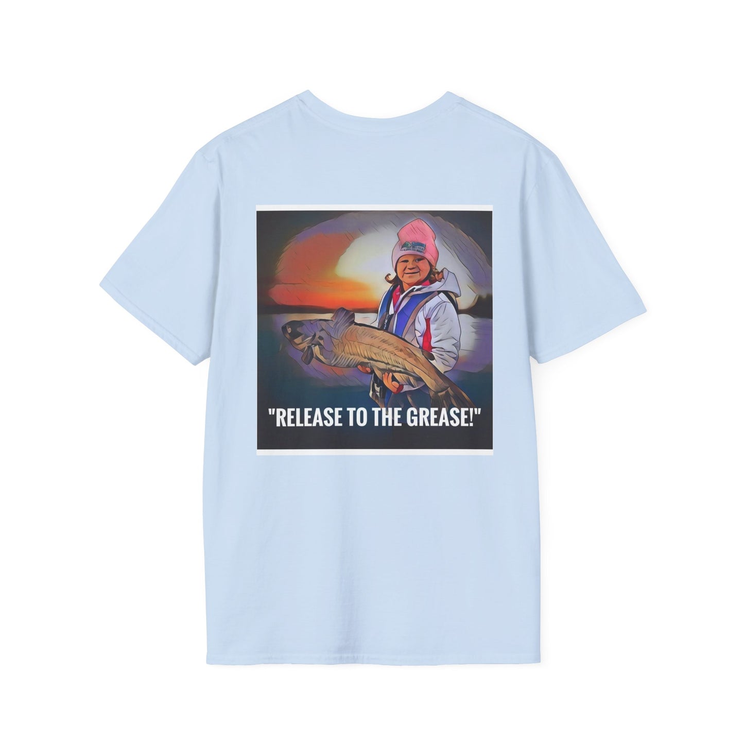 Relaxed Retreat Fishing T-Shirt - Unisex Softstyle: Release to the GREASE!