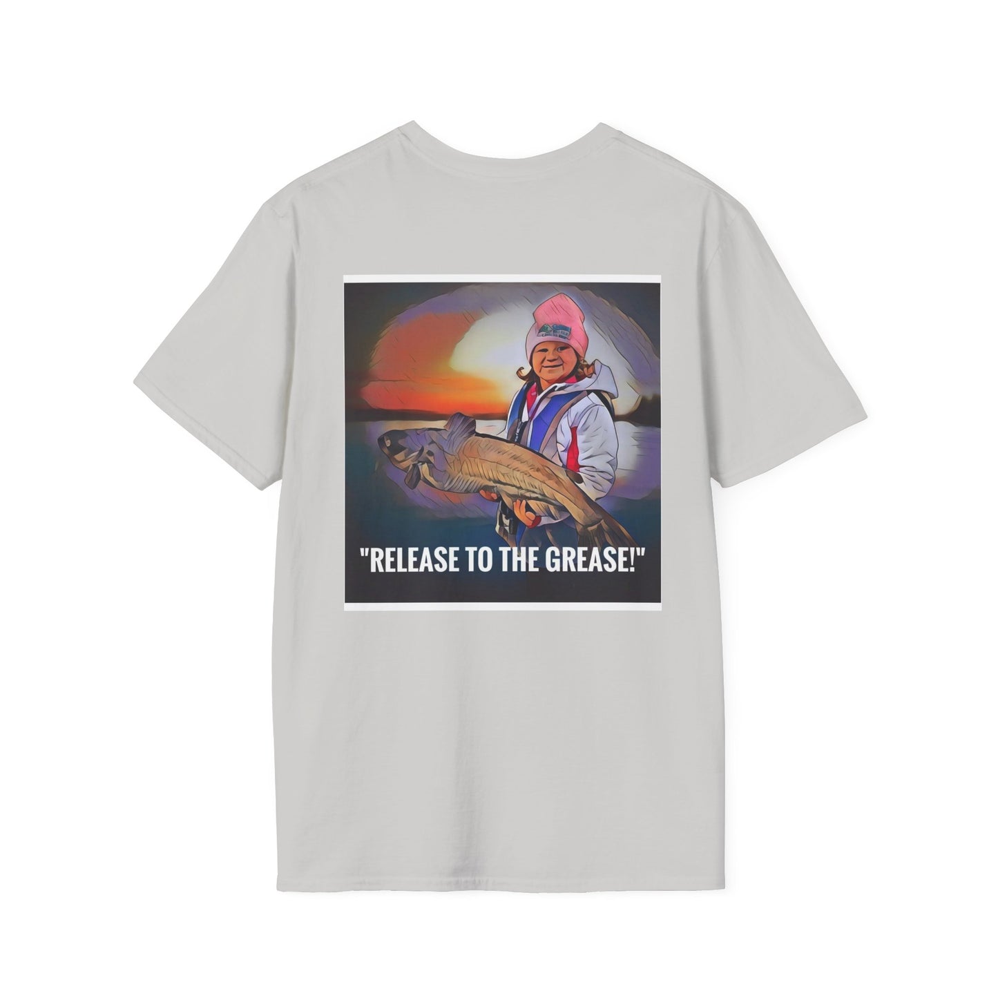 Relaxed Retreat Fishing T-Shirt - Unisex Softstyle: Release to the GREASE!